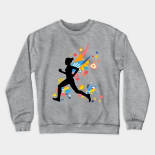 Colorful Energy - Running Girl Silhouette Crewneck Sweatshirt